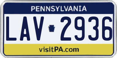 PA license plate LAV2936