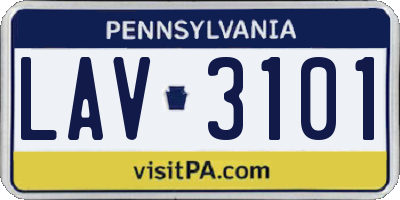 PA license plate LAV3101