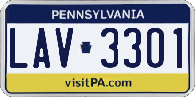 PA license plate LAV3301