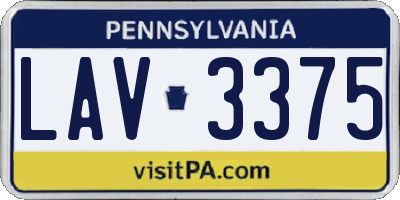 PA license plate LAV3375