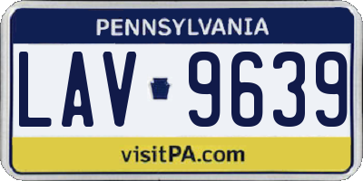 PA license plate LAV9639