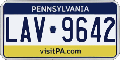 PA license plate LAV9642