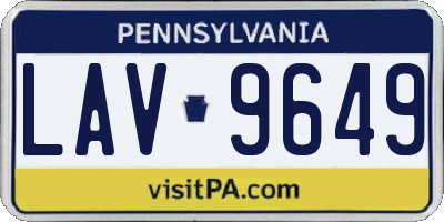PA license plate LAV9649