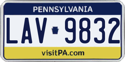 PA license plate LAV9832