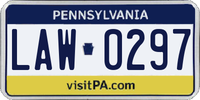PA license plate LAW0297