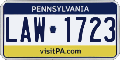 PA license plate LAW1723