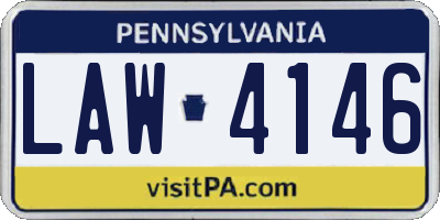 PA license plate LAW4146