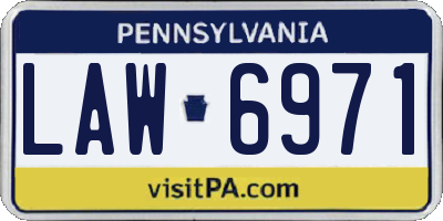 PA license plate LAW6971