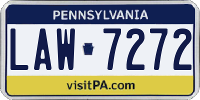 PA license plate LAW7272