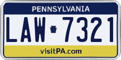 PA license plate LAW7321
