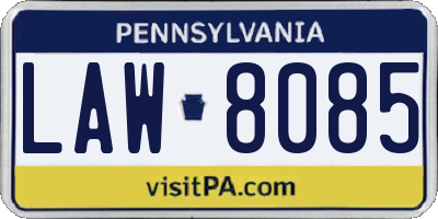 PA license plate LAW8085