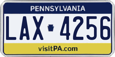 PA license plate LAX4256
