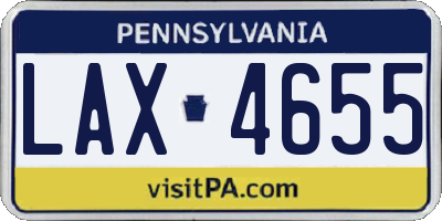 PA license plate LAX4655