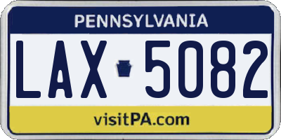 PA license plate LAX5082