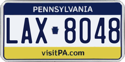 PA license plate LAX8048