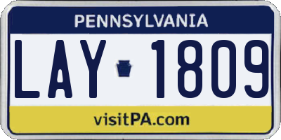 PA license plate LAY1809