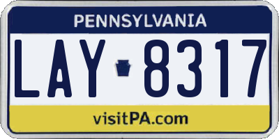 PA license plate LAY8317