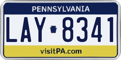 PA license plate LAY8341