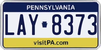 PA license plate LAY8373
