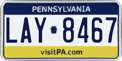 PA license plate LAY8467