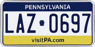 PA license plate LAZ0697