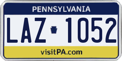 PA license plate LAZ1052