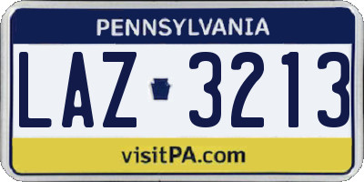 PA license plate LAZ3213