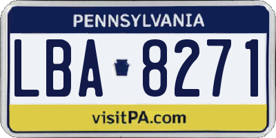 PA license plate LBA8271