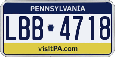 PA license plate LBB4718