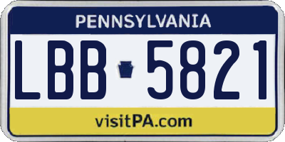 PA license plate LBB5821