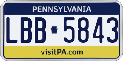 PA license plate LBB5843