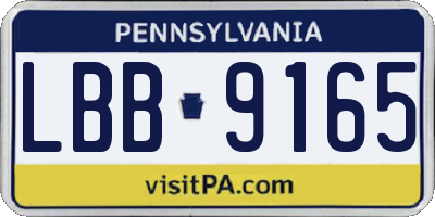 PA license plate LBB9165