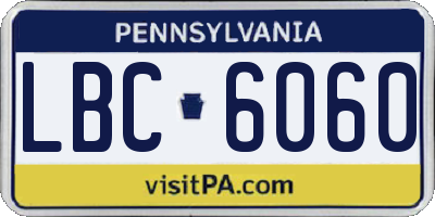 PA license plate LBC6060