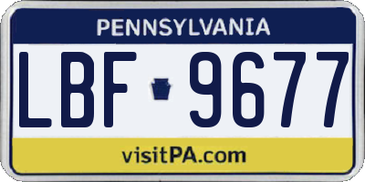PA license plate LBF9677