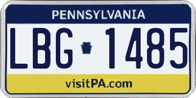 PA license plate LBG1485