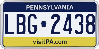 PA license plate LBG2438