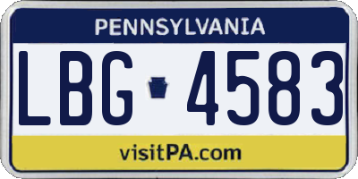 PA license plate LBG4583