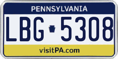 PA license plate LBG5308