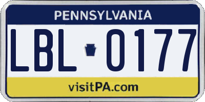 PA license plate LBL0177