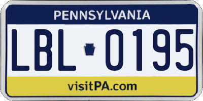 PA license plate LBL0195
