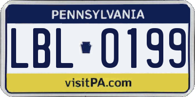 PA license plate LBL0199