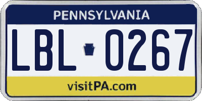 PA license plate LBL0267