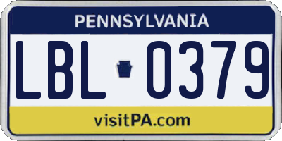 PA license plate LBL0379
