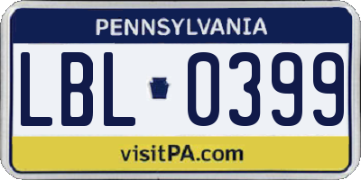 PA license plate LBL0399