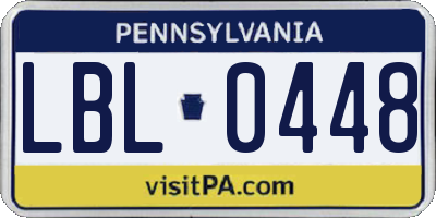 PA license plate LBL0448