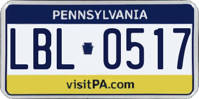 PA license plate LBL0517