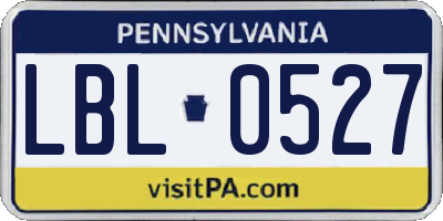 PA license plate LBL0527
