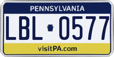 PA license plate LBL0577