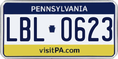 PA license plate LBL0623