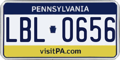 PA license plate LBL0656